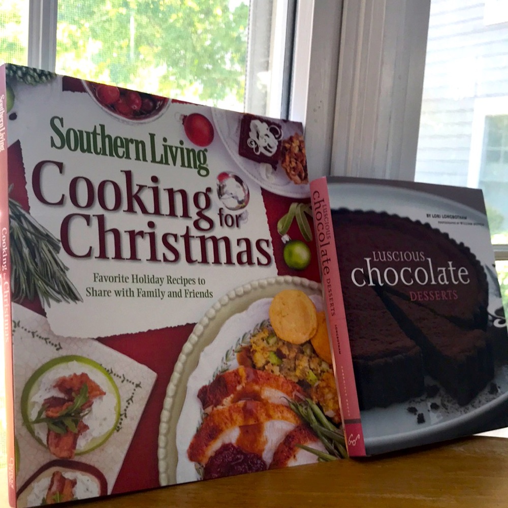 2 Cook Books Bundle: Chocolate Desserts & Southern Living Cooking for Christmas